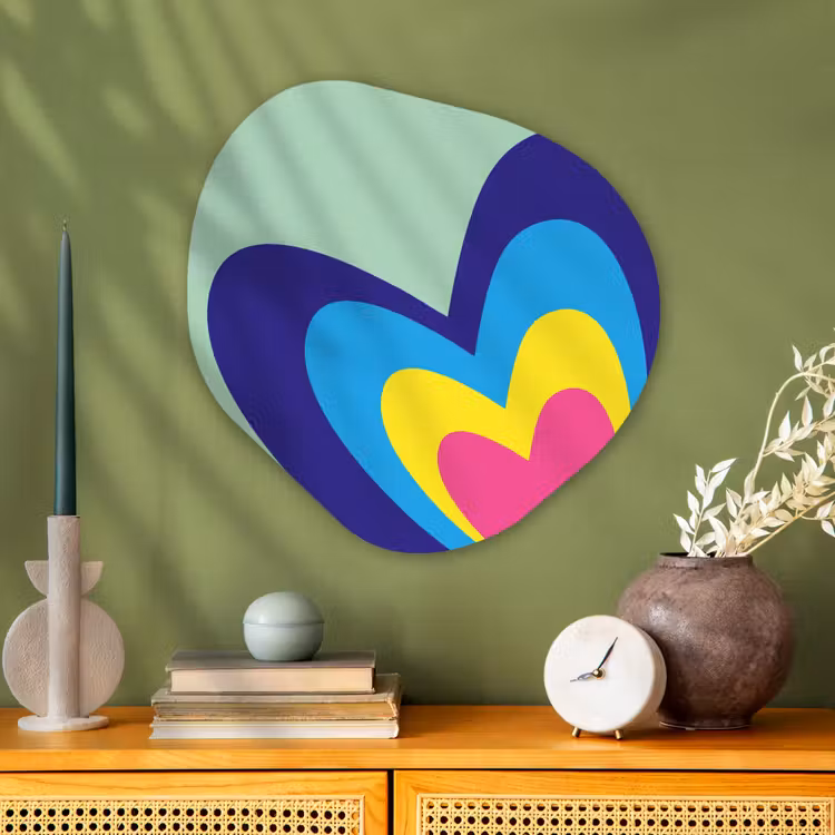 Organische vorm - schilderij - Aluminium - Hartjes - Kleurrijk - Valentijn — 2
