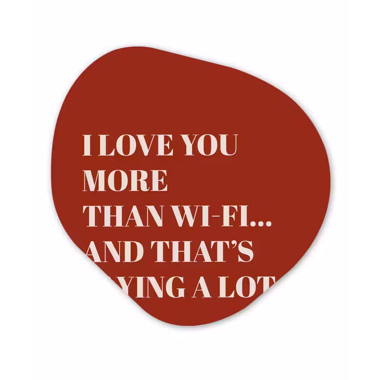 Organische vorm - schilderij - Aluminium - Rood - Quote - Liefde — 1