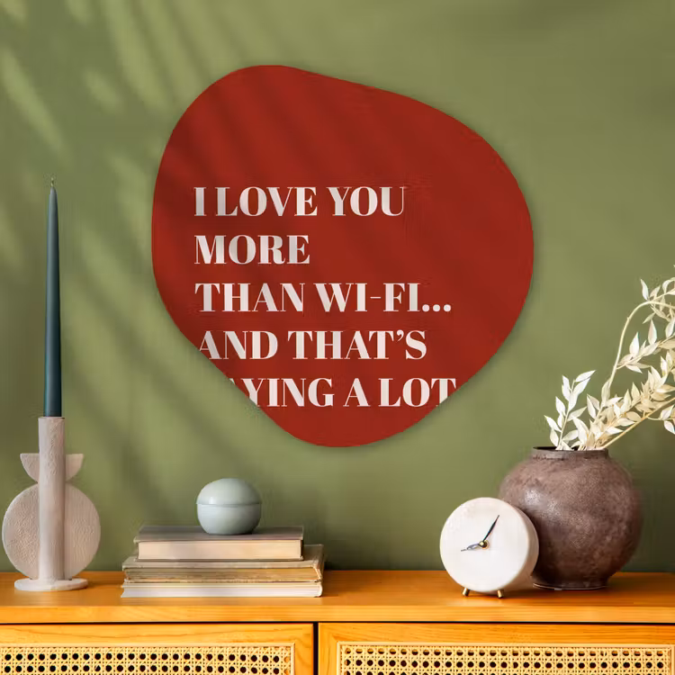Organische vorm - schilderij - Aluminium - Rood - Quote - Liefde — 2
