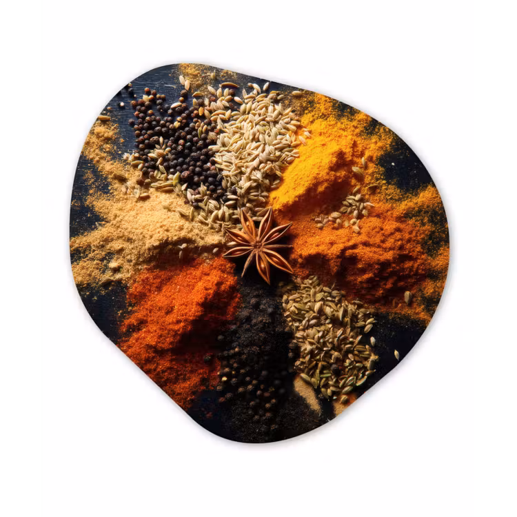 Organische vorm - schilderij - Aluminium - Specerijen - Explosie - Oranje