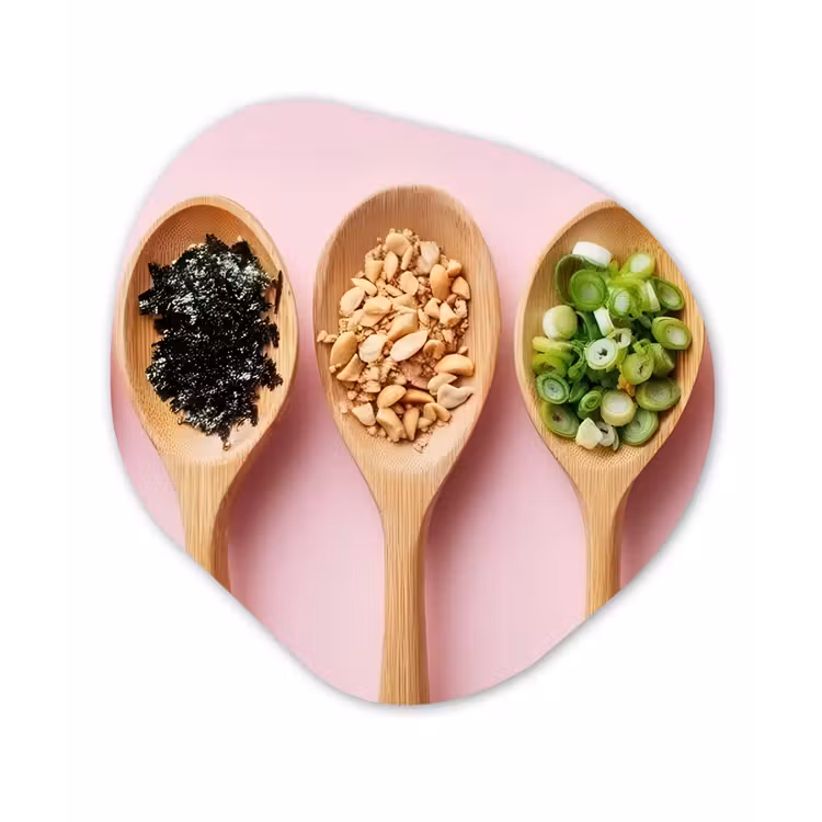 Organisch schilderij – Ingrediënten - Lepels - Hout - Roze