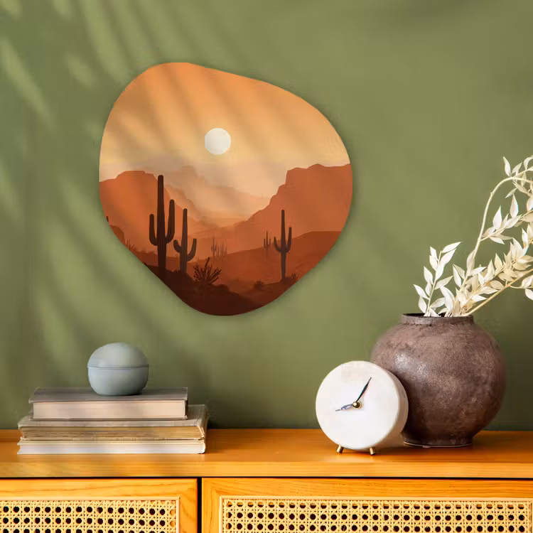 Organisch schilderij – Landschap - Woestijn - Cactussen - Zon — 2