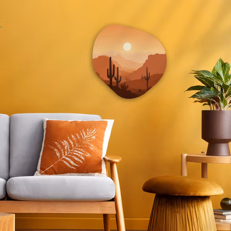 Organisch schilderij – Landschap - Woestijn - Cactussen - Zon — 3