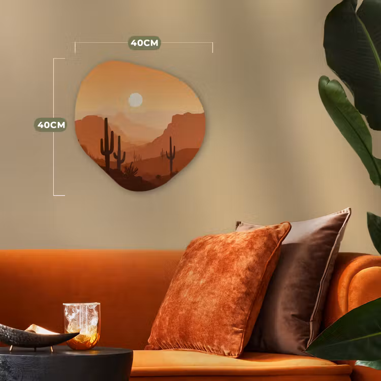 Organisch schilderij – Landschap - Woestijn - Cactussen - Zon — 4