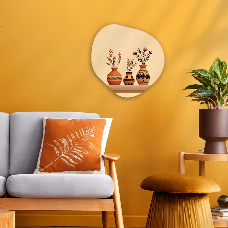 Organisch schilderij – Vazen - Bloemen - Bladeren - Minimalistisch — 3