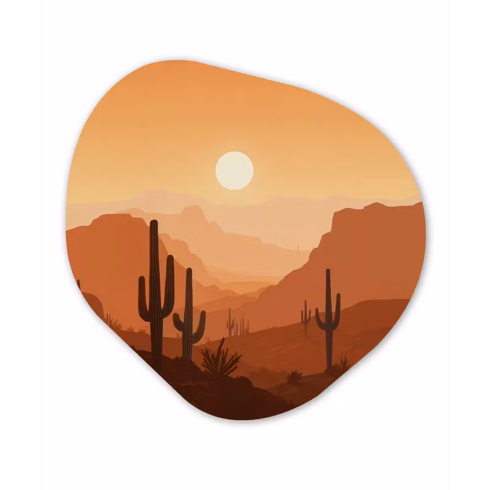 Organische vorm - Aluminium - Landschap - Woestijn - Cactussen - Zon — 1