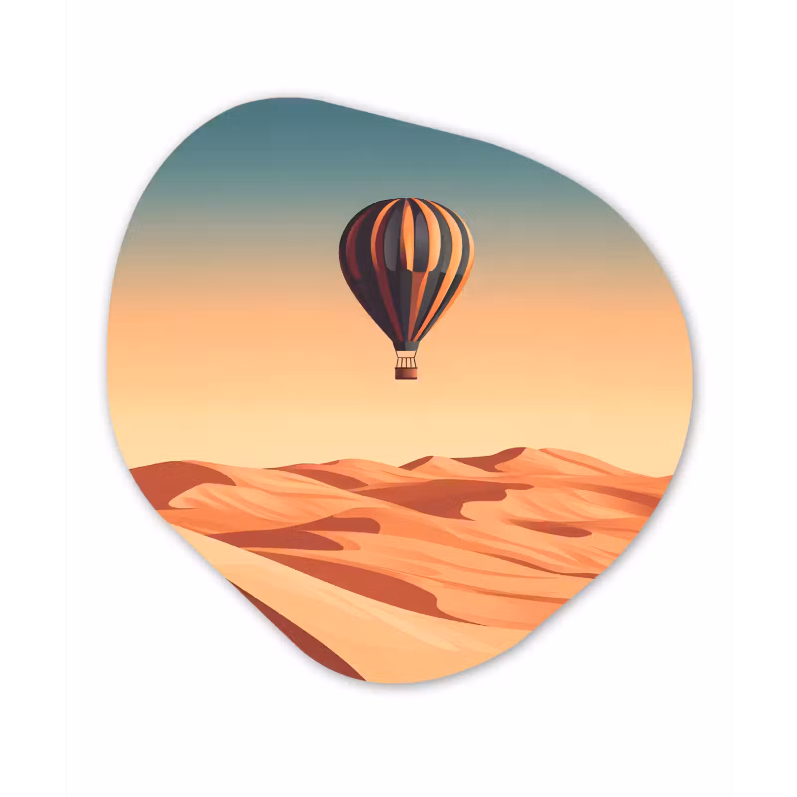 Organische vorm - Aluminium - Luchtballon - Woestijn - Zonsondergang - Blauw — 1