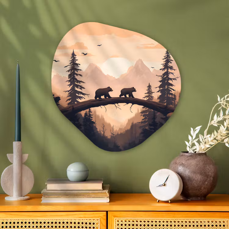 Organische vorm - Aluminium - Beren - Bomen - Landschap - Zonsondergang — 2