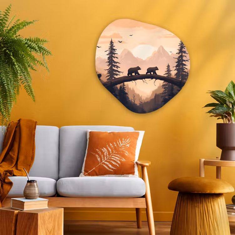 Organische vorm - Aluminium - Beren - Bomen - Landschap - Zonsondergang — 3