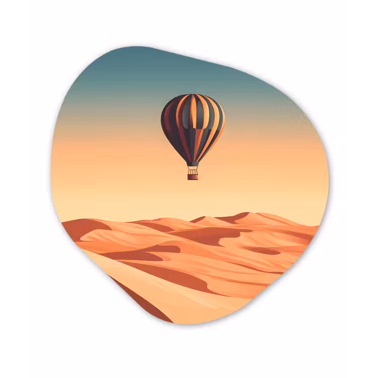 Organische vorm - Aluminium - Luchtballon - Woestijn - Zonsondergang - Blauw — 1