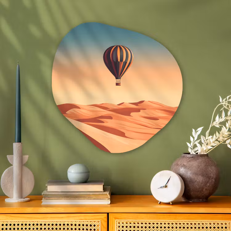 Organische vorm - Aluminium - Luchtballon - Woestijn - Zonsondergang - Blauw — 2
