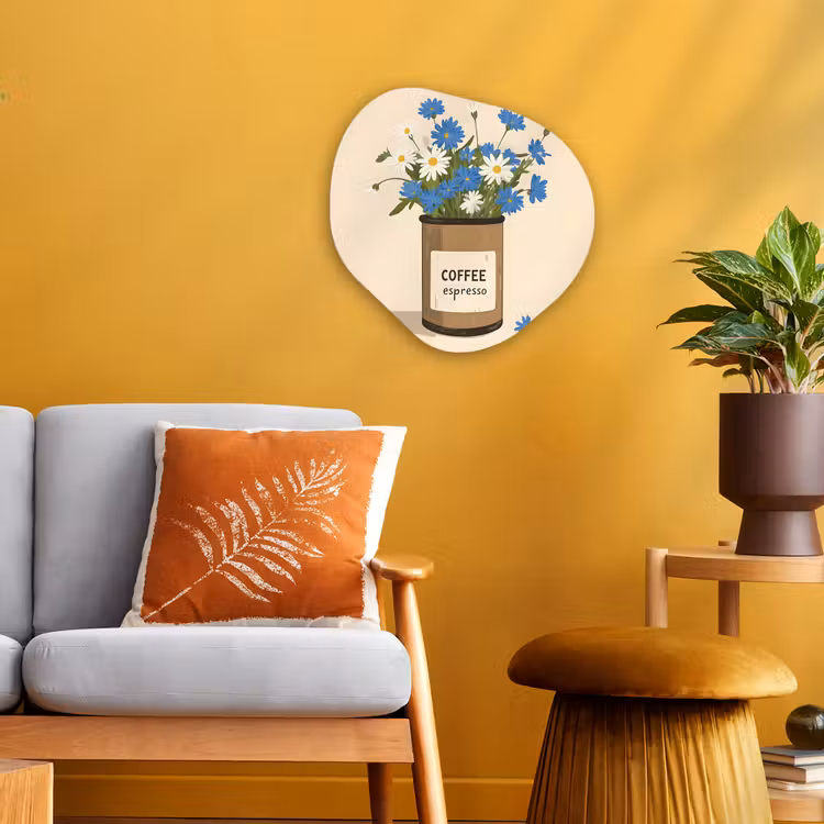 Organisch schilderij – Coffee - Blik - Minimalistisch - Bloemen — 3