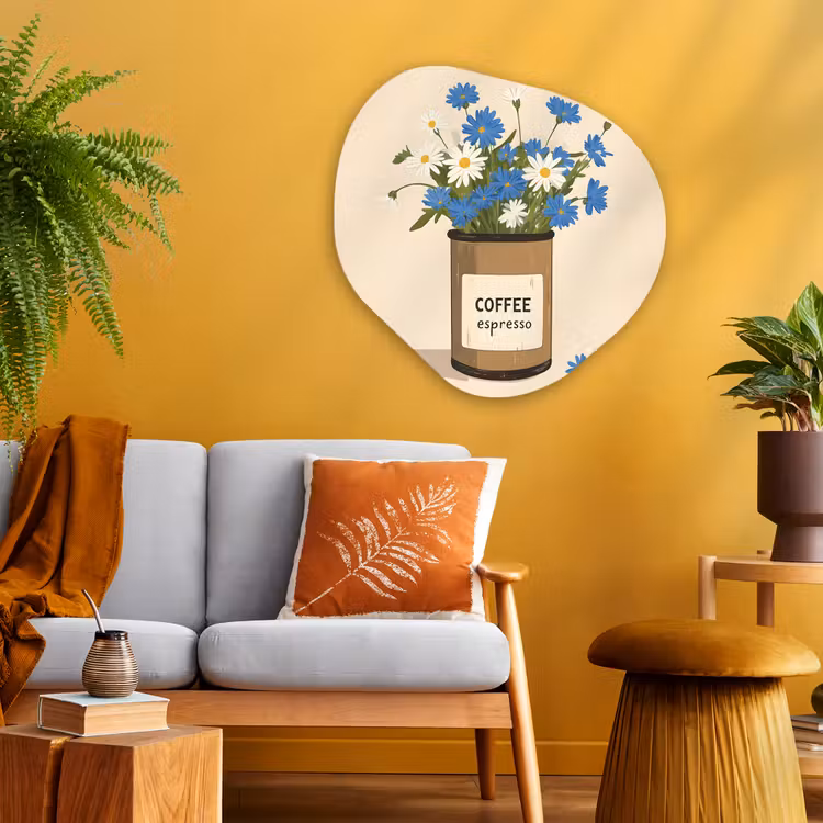 Organische vorm - schilderij - Aluminium - Coffee - Blik - Minimalistisch - Bloemen — 3