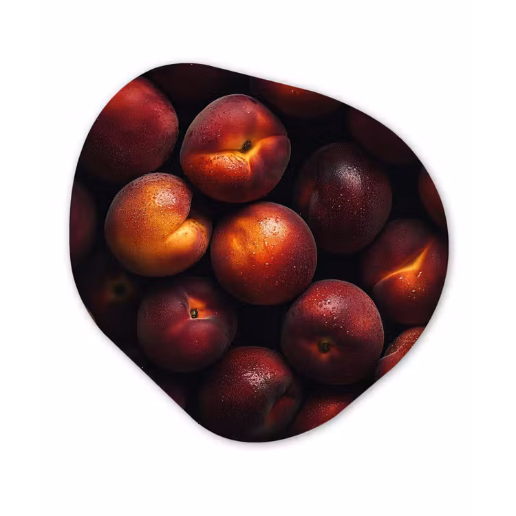 Organische vorm - schilderij - Aluminium - Fruit - Close up - Nectarines — 1