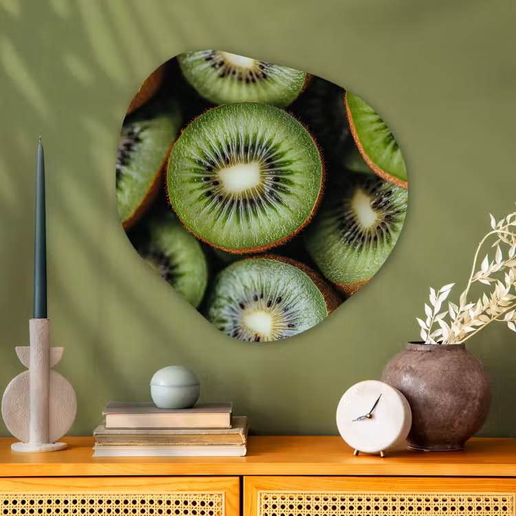 Organische vorm - schilderij - Aluminium - Kiwi - Fruit - Groen — 2