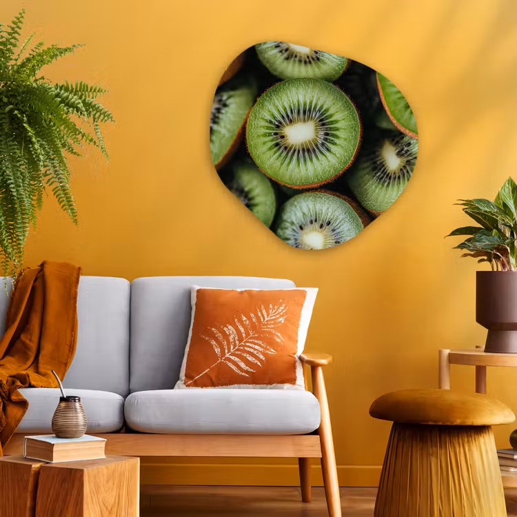 Organische vorm - schilderij - Aluminium - Kiwi - Fruit - Groen — 3