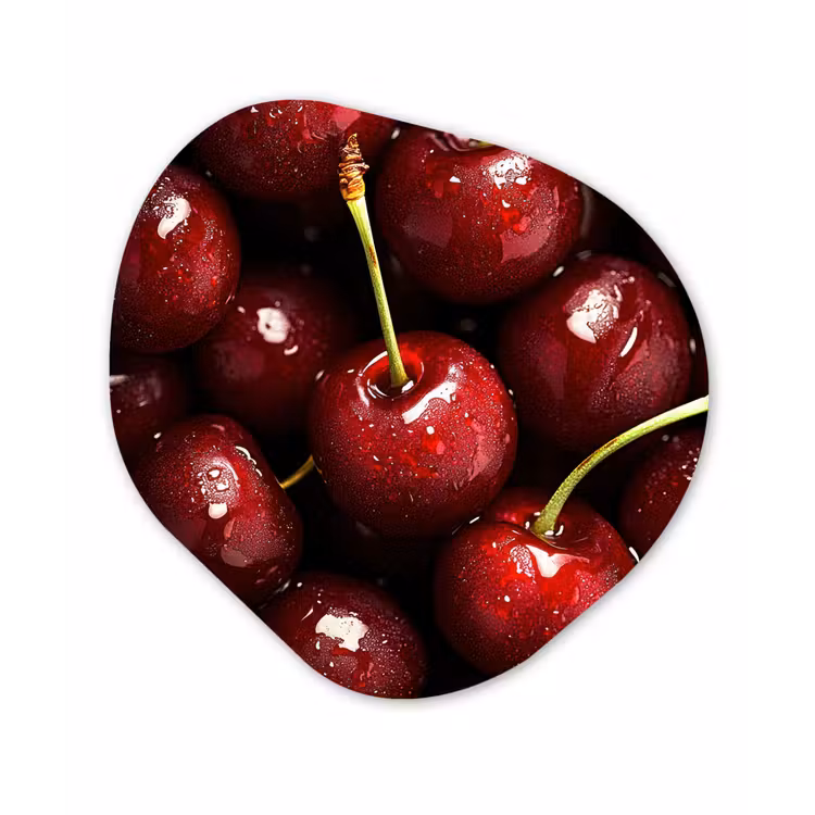 Organische vorm - schilderij - Aluminium - Rood - Fruit - Kersen — 1