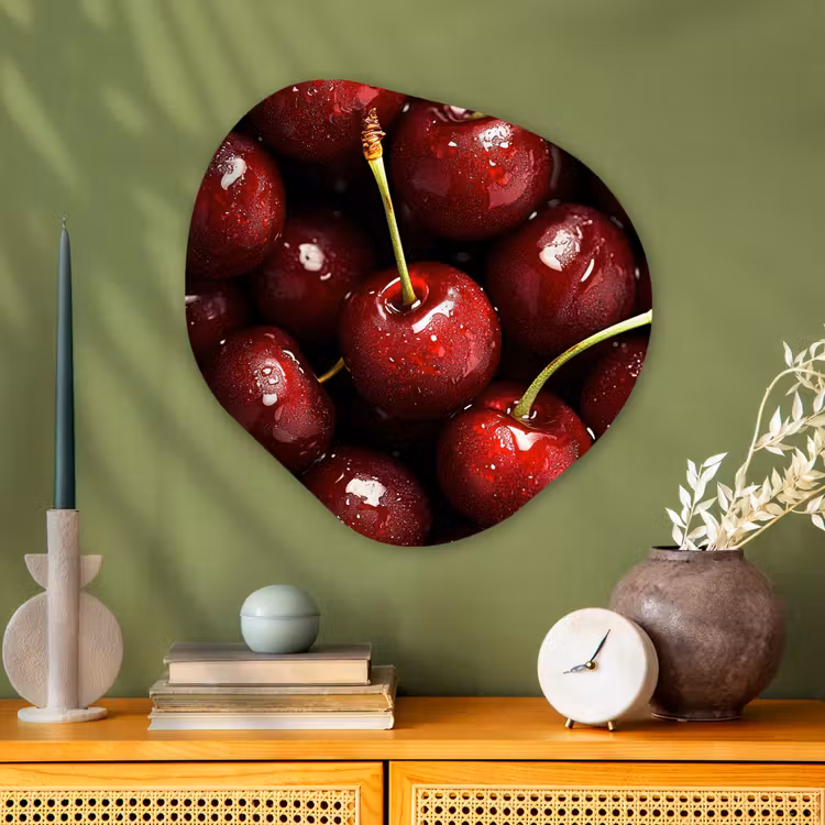 Organische vorm - schilderij - Aluminium - Rood - Fruit - Kersen — 2