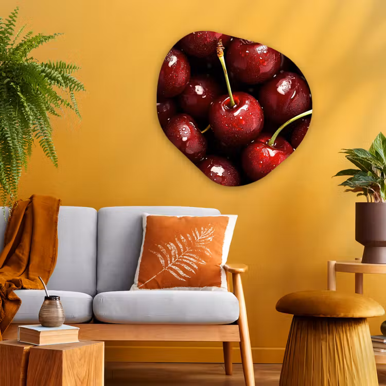 Organische vorm - schilderij - Aluminium - Rood - Fruit - Kersen — 3