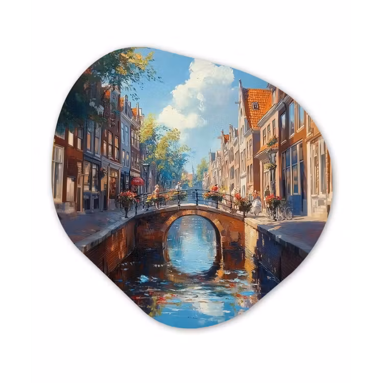 Organische vorm - Aluminium - Stad - Gracht - Zon - Fietsen — 1