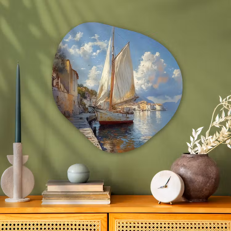 Organische vorm - Aluminium - Zeilschip - Huizen - Kade - Zee — 2