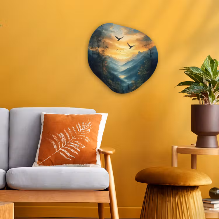 Organisch schilderij – Vogels - Zon - Bomen - Groen — 3