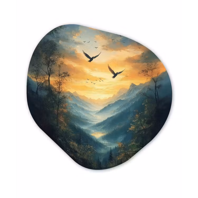 Organische vorm - Aluminium - Vogels - Zon - Bomen - Groen — 1