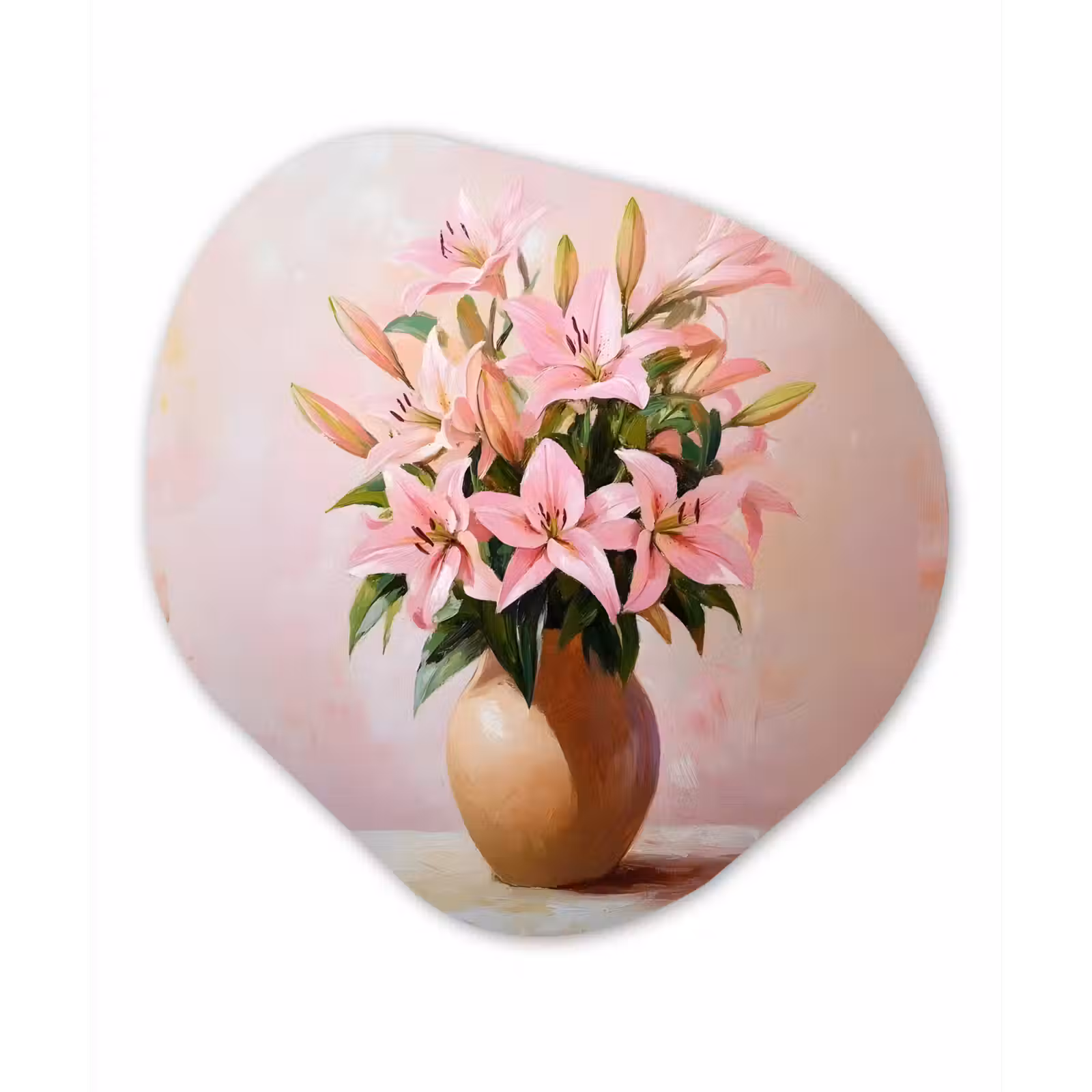 Organisch schilderij – Vaas - Bloemen - Roze — 1