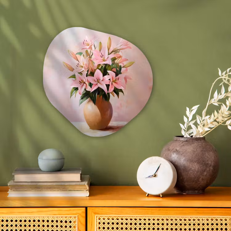 Organisch schilderij – Vaas - Bloemen - Roze — 2