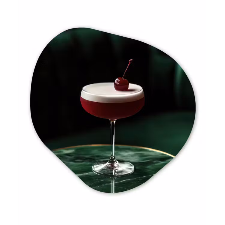 Organische vorm - schilderij - Aluminium - Kers - Cocktail - Rood - Marmer — 1