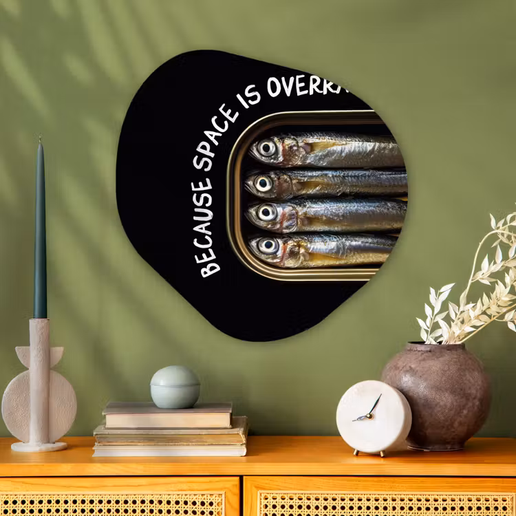 Organische vorm - schilderij - Aluminium - Sardines - Tekst - Vis - Blik — 2
