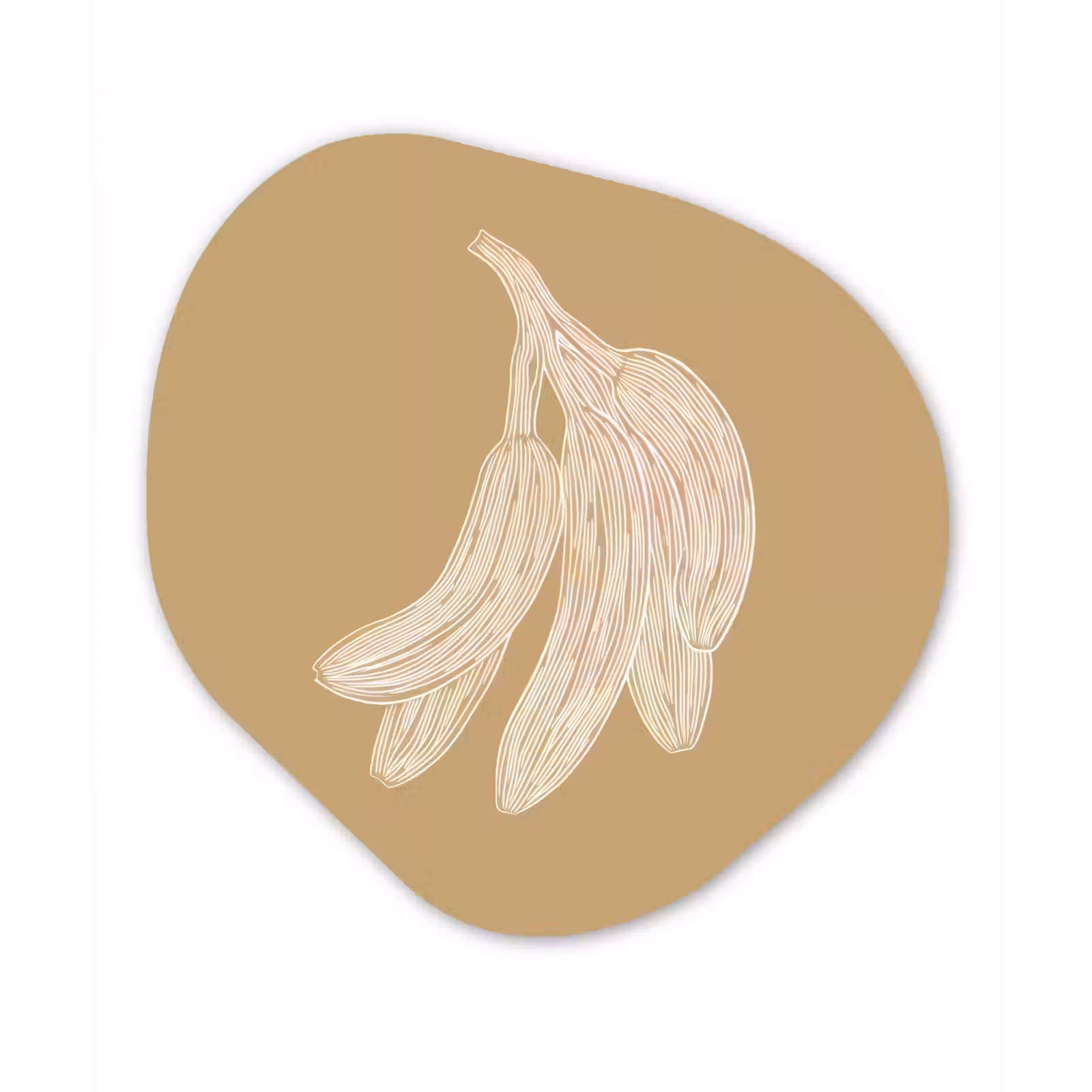 Organisch schilderij – Bananen - Beige - Lijntekening - Minimalistisch — 1