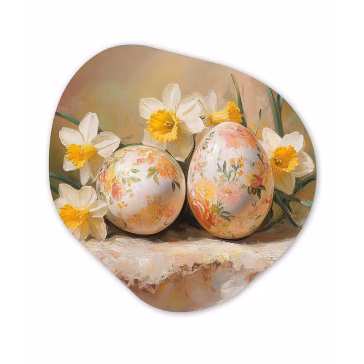 Organische vorm - schilderij - Aluminium - Bloemen - Eieren - Geschilderd — 1