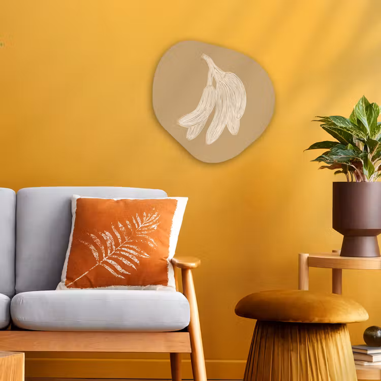 Organisch schilderij – Bananen - Beige - Lijntekening - Minimalistisch — 3