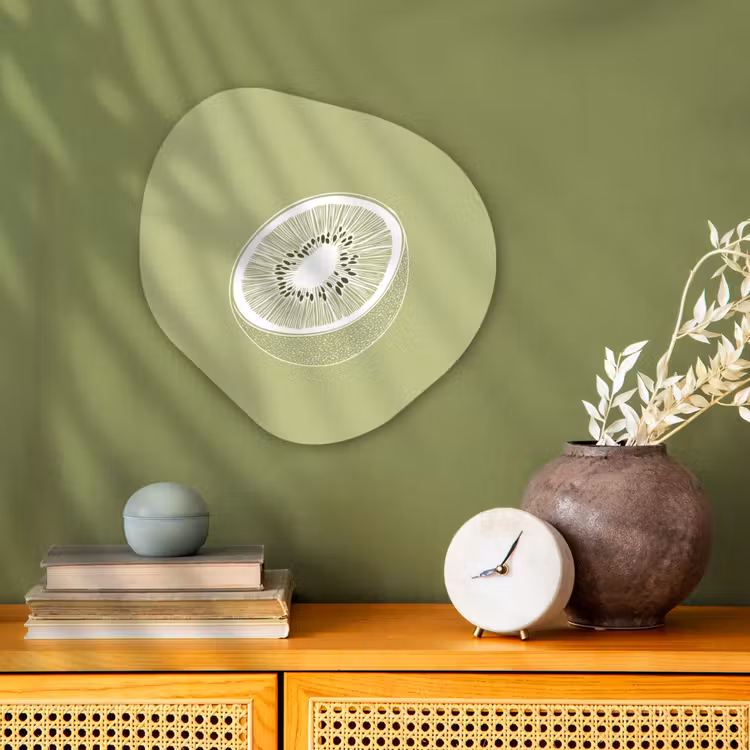 Organisch schilderij – Kiwi - Lijntekening - Minimalistisch - Groen — 2