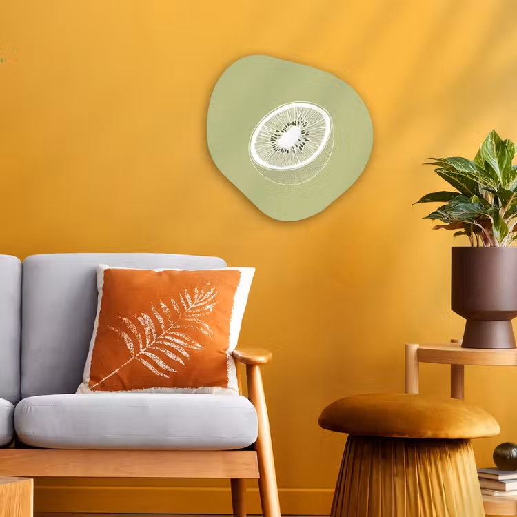 Organisch schilderij – Kiwi - Lijntekening - Minimalistisch - Groen — 3