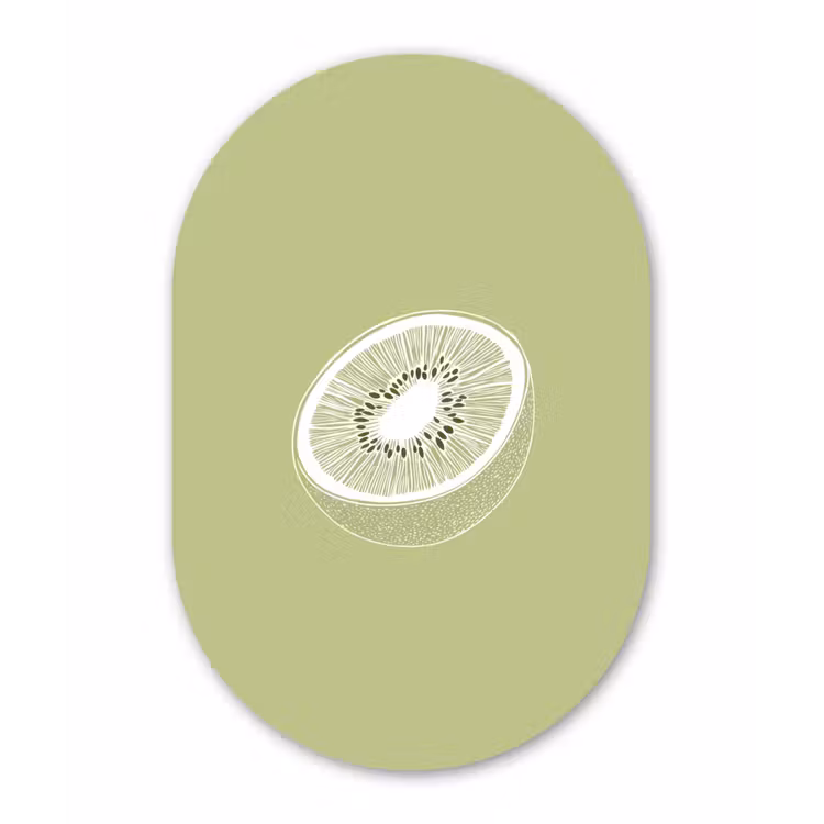 Muurovaal - aluminium - Kiwi - Lijntekening - Minimalistisch - Groen — 1