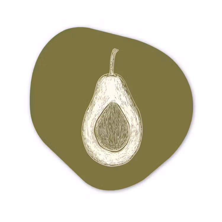 Organisch schilderij – Avocado - Minimalistisch - Illustratie - Groen — 1