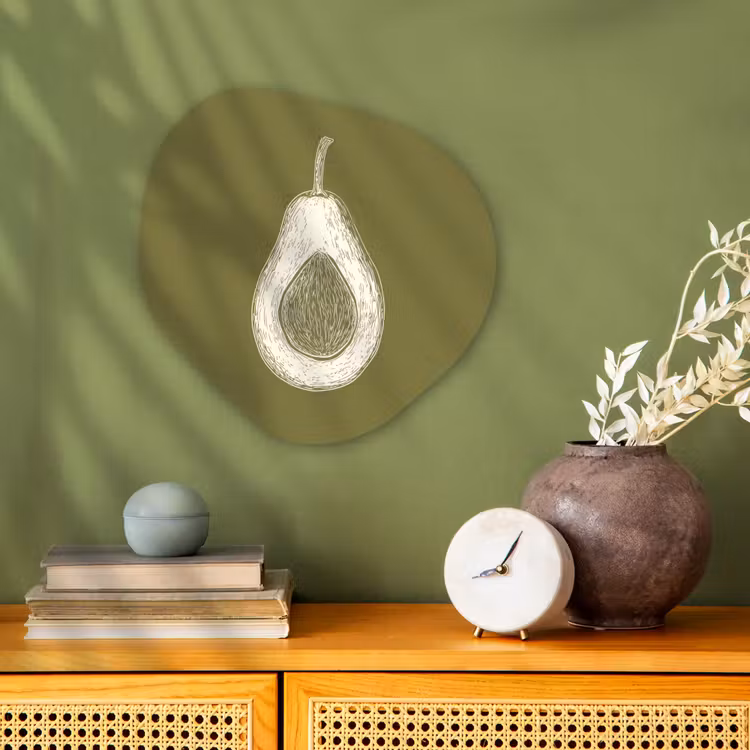 Organisch schilderij – Avocado - Minimalistisch - Illustratie - Groen — 2