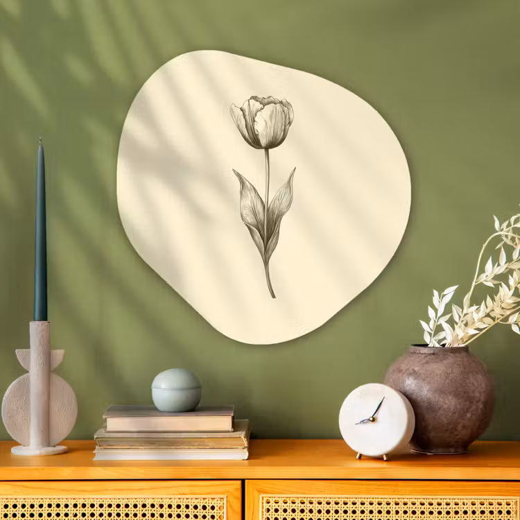 Organische vorm - schilderij - Aluminium - Illustratie - Tulp - Zwart — 2