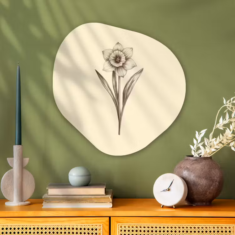 Organische vorm - schilderij - Aluminium - Zwart - Narcis - Illustratie — 2