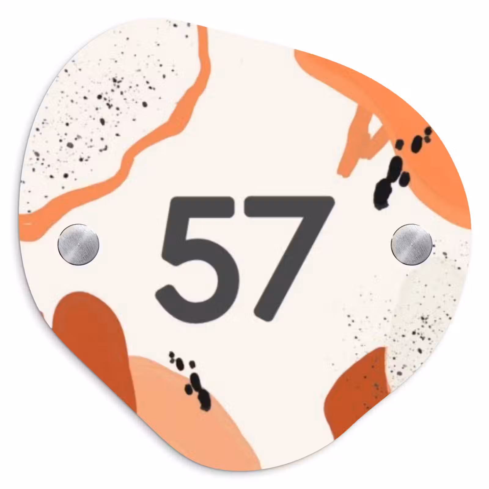 Naambordje voordeur - Organisch - Abstract oranje - Traditioneel — 1