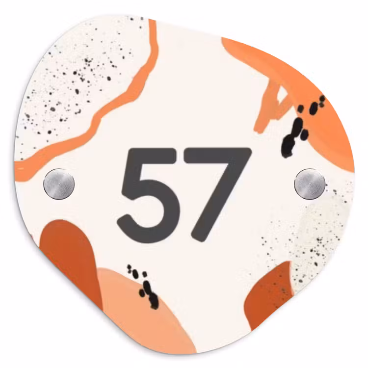 Naambordje voordeur - Organisch - Abstract oranje - Traditioneel — 1