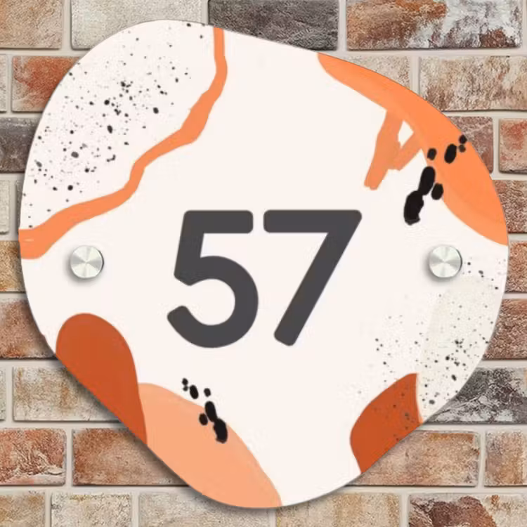 Naambordje voordeur - Organisch - Abstract oranje - Traditioneel — 4