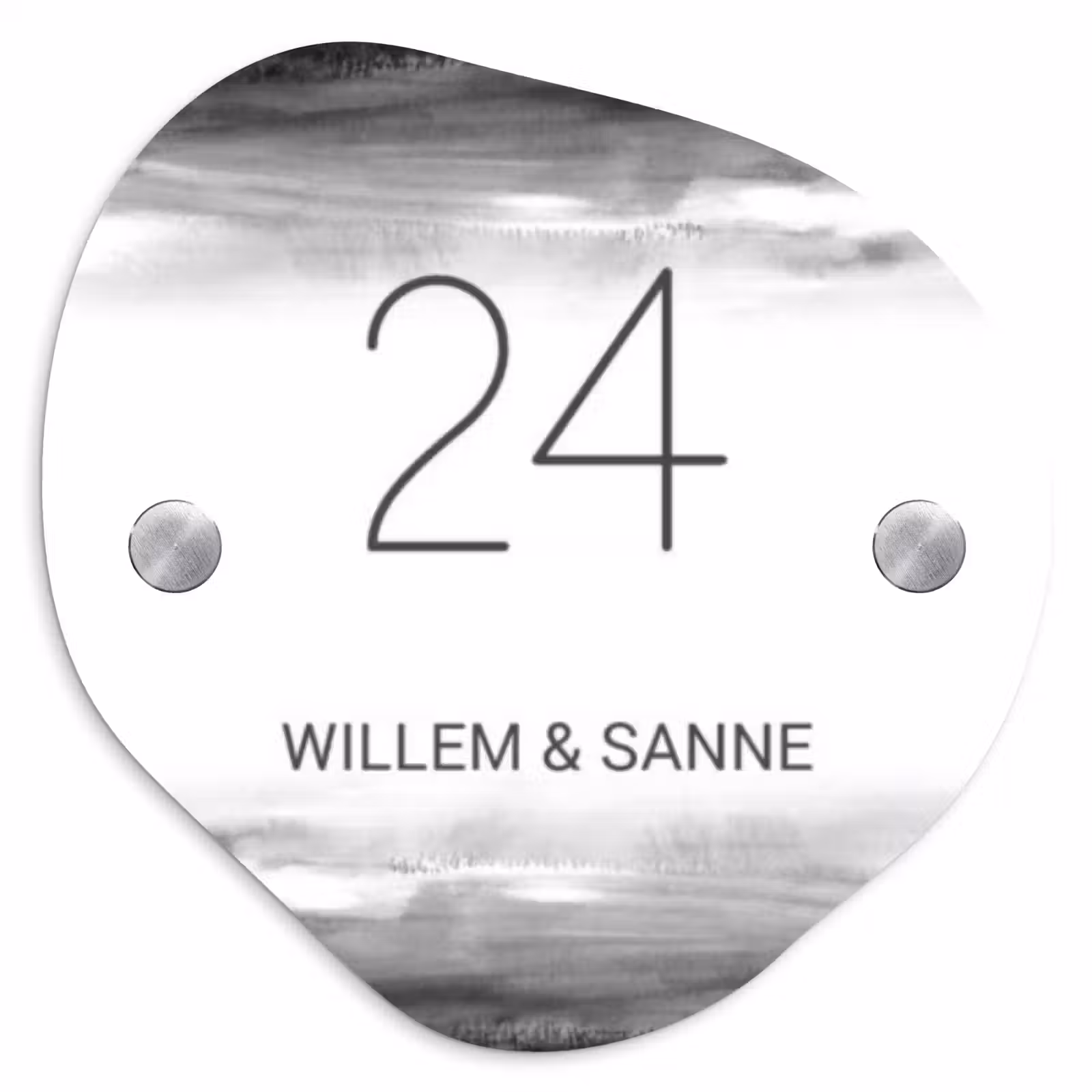 Naambordje voordeur - Organisch - Aquarel - Zwart wit - Klassiek — 1