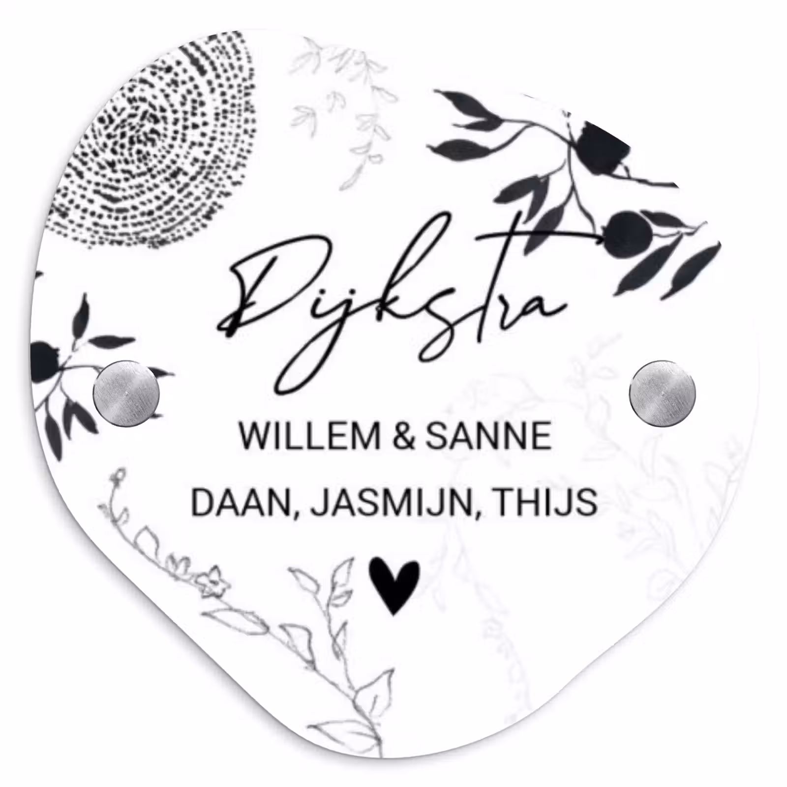 Naambordje voordeur - Organisch - Botanisch - Sierlijk — 1