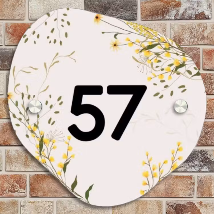 Naambordje voordeur - Organisch - Gele bloemen - Traditioneel — 4