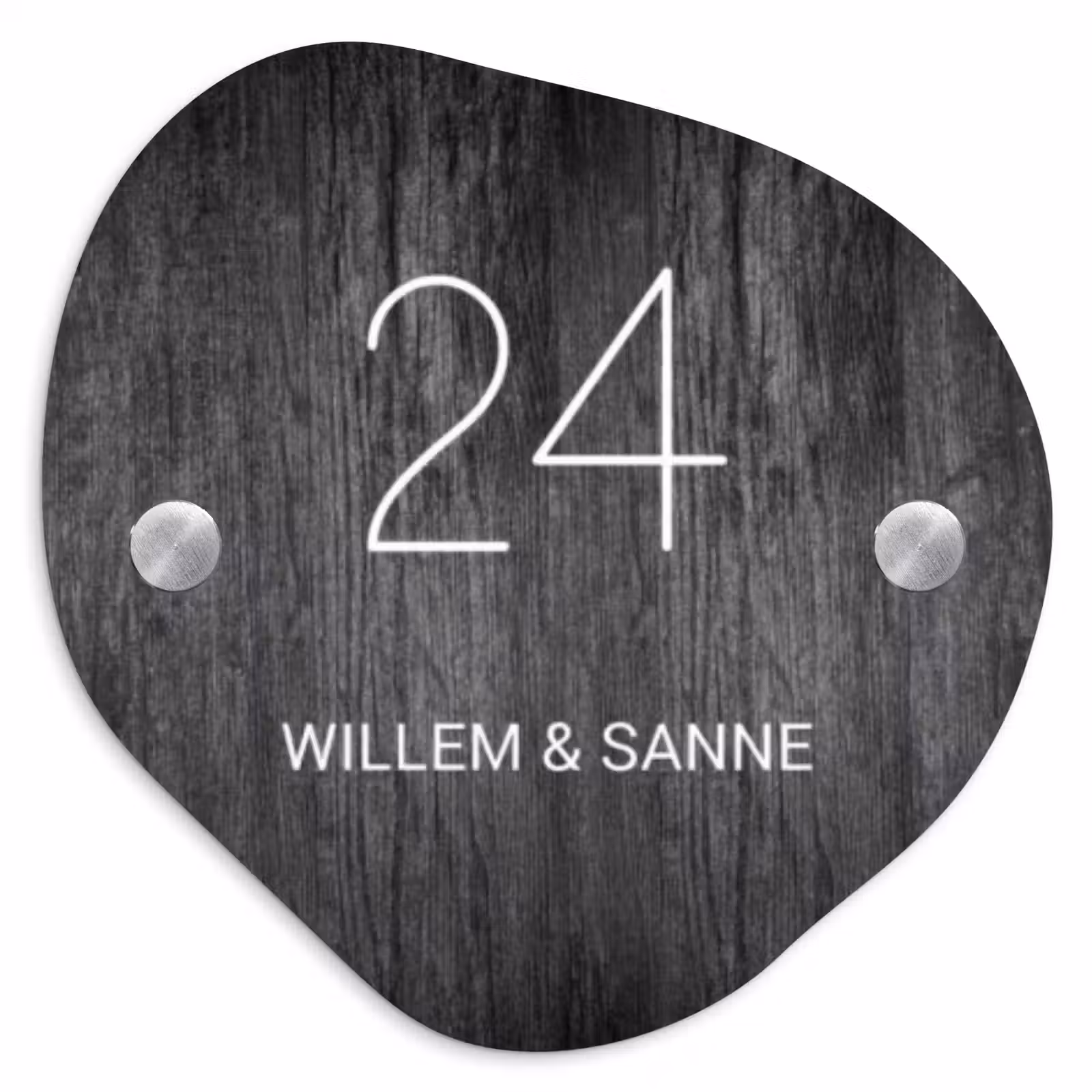 Naambordje voordeur - Organisch - Donker hout - Klassiek — 1