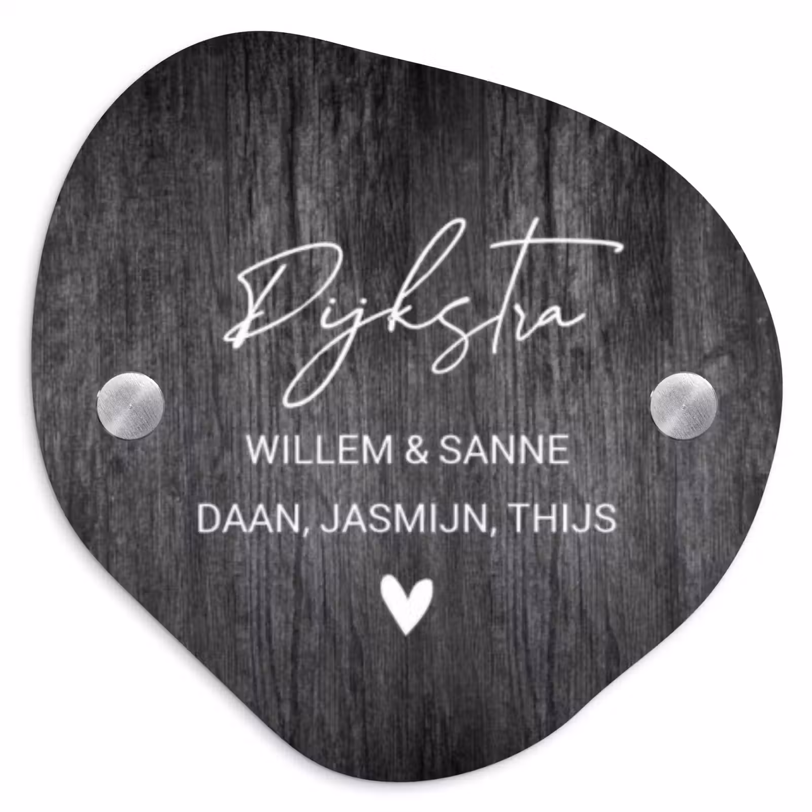 Naambordje voordeur - Organisch - Donker hout - Sierlijk — 1