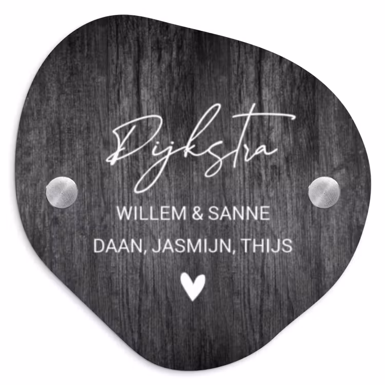 Naambordje voordeur - Organisch - Donker hout - Sierlijk — 1